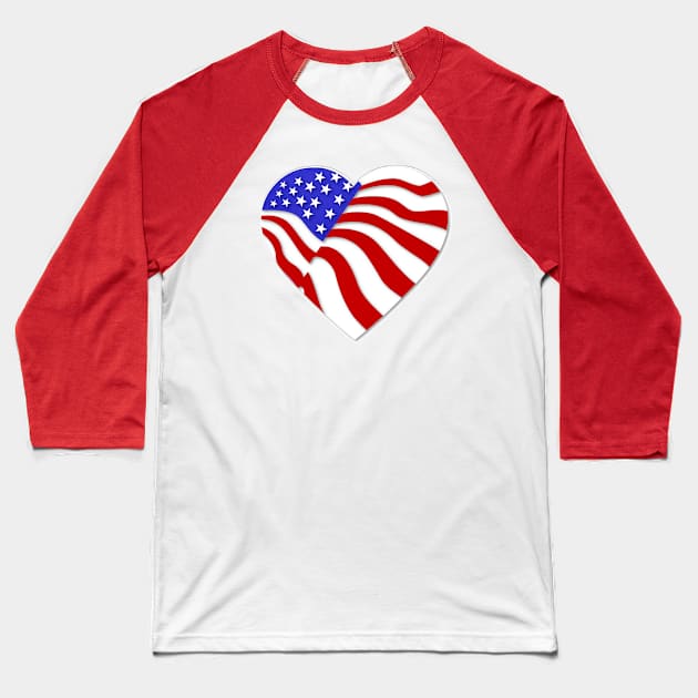 USA Love Baseball T-Shirt by angelwhispers